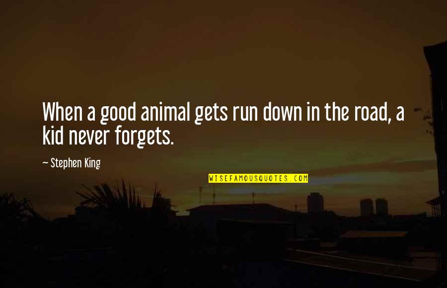 Facciamo Un Quotes By Stephen King: When a good animal gets run down in