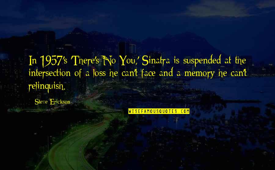 Face 1957 Quotes By Steve Erickson: In 1957's 'There's No You,' Sinatra is suspended