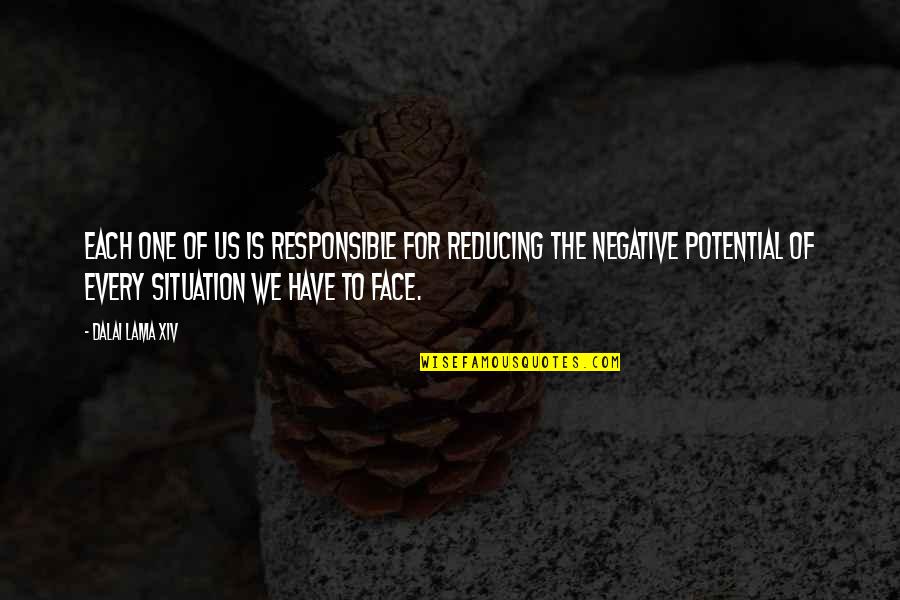 Face For Quotes By Dalai Lama XIV: Each one of us is responsible for reducing