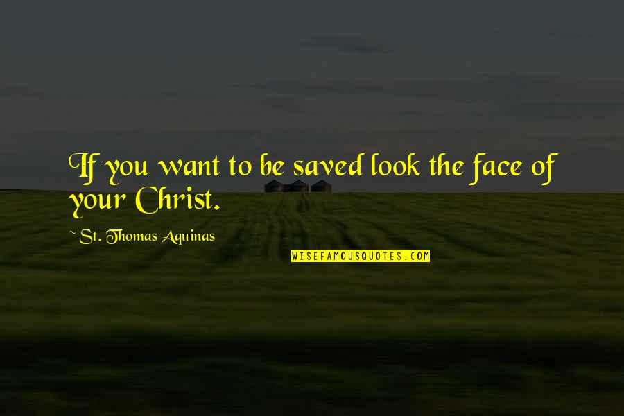 Face Of Christ Quotes By St. Thomas Aquinas: If you want to be saved look the Face Of Christ Quotes By St. Thomas Aquinas: If you want to be saved look the