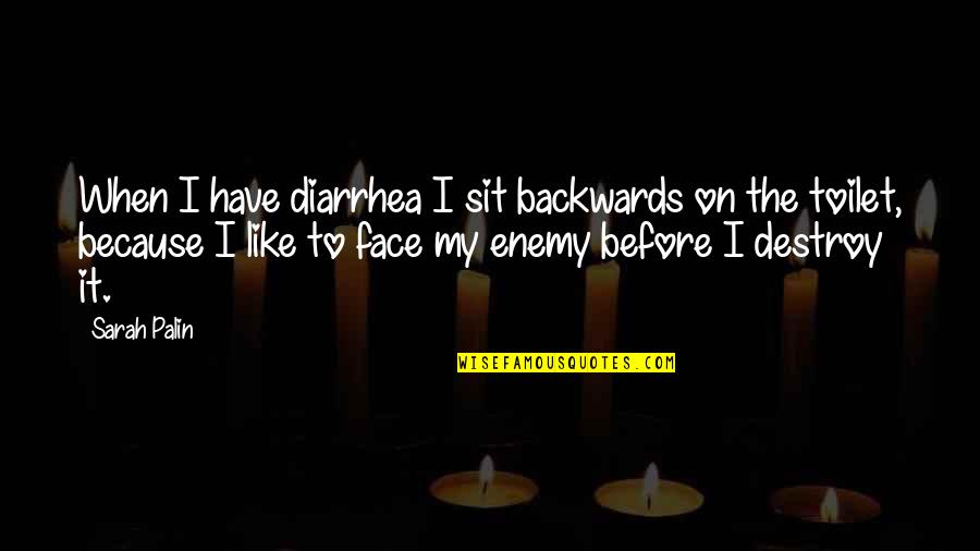 Face Sit Quotes By Sarah Palin: When I have diarrhea I sit backwards on