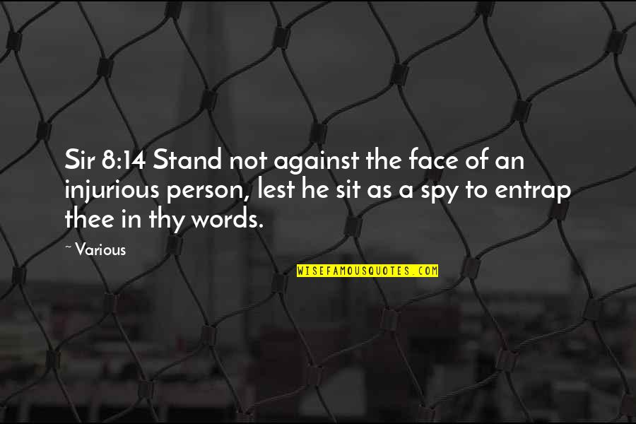 Face Sit Quotes By Various: Sir 8:14 Stand not against the face of