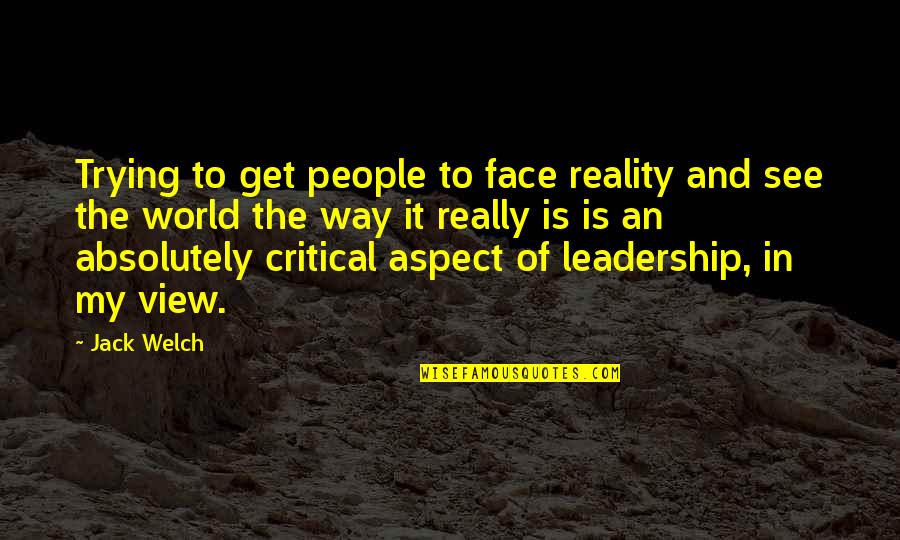 Face The Reality Quotes By Jack Welch: Trying to get people to face reality and
