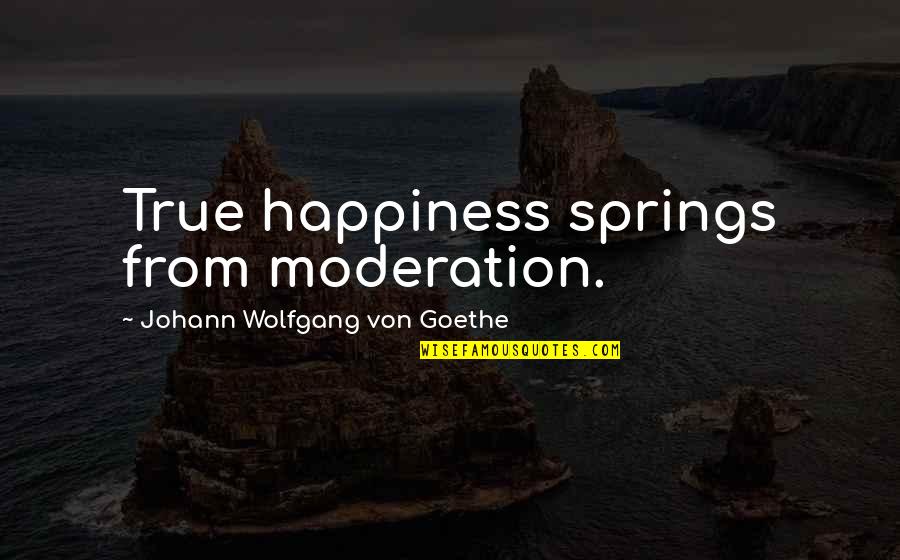 Face When Having Quotes By Johann Wolfgang Von Goethe: True happiness springs from moderation.