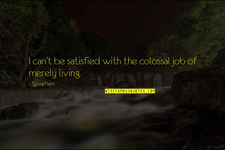 Face When Somethings Not Funny Quotes By Sylvia Plath: I can't be satisfied with the colossal job Face When Somethings Not Funny Quotes By Sylvia Plath: I can't be satisfied with the colossal job