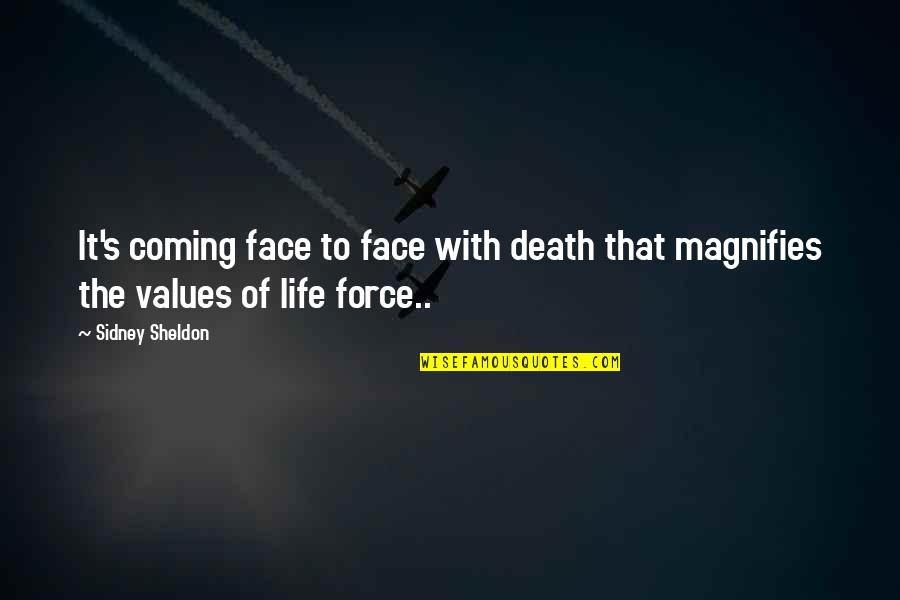 Face With Quotes By Sidney Sheldon: It's coming face to face with death that