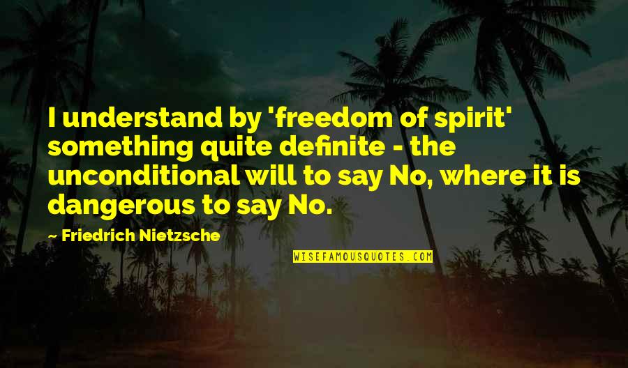 Facebook Joining Quotes By Friedrich Nietzsche: I understand by 'freedom of spirit' something quite