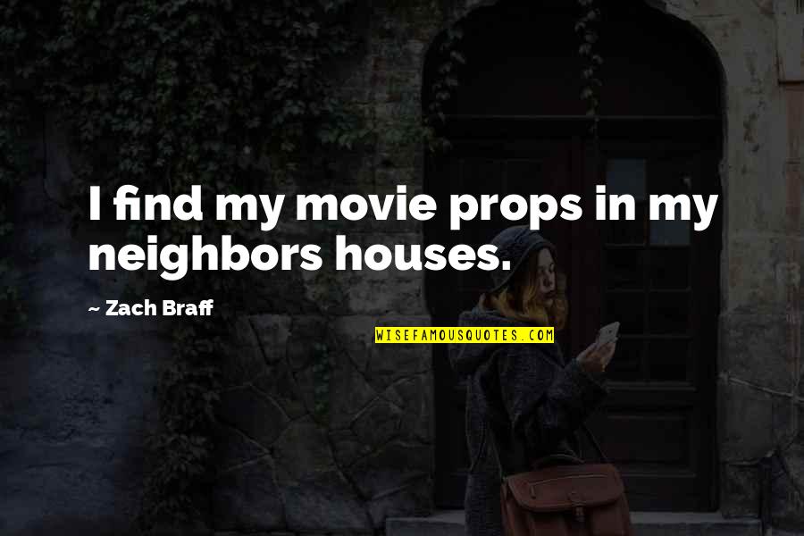 Facebook Statuses Quotes By Zach Braff: I find my movie props in my neighbors