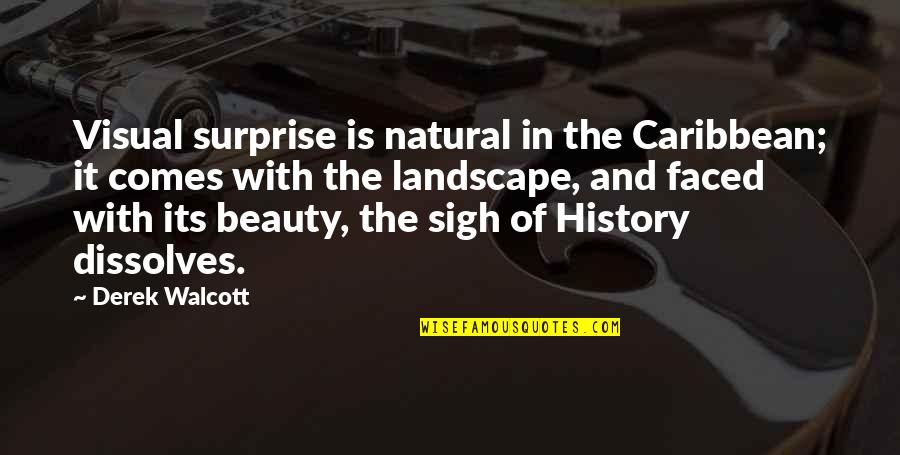 Faced Quotes By Derek Walcott: Visual surprise is natural in the Caribbean; it