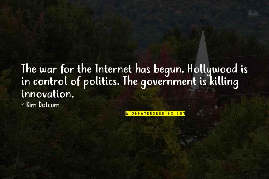 Facehugger Quotes By Kim Dotcom: The war for the Internet has begun. Hollywood