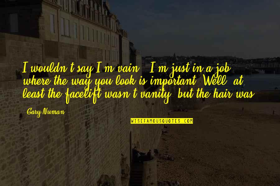 Facelift Quotes By Gary Numan: I wouldn't say I'm vain - I'm just Facelift Quotes By Gary Numan: I wouldn't say I'm vain - I'm just