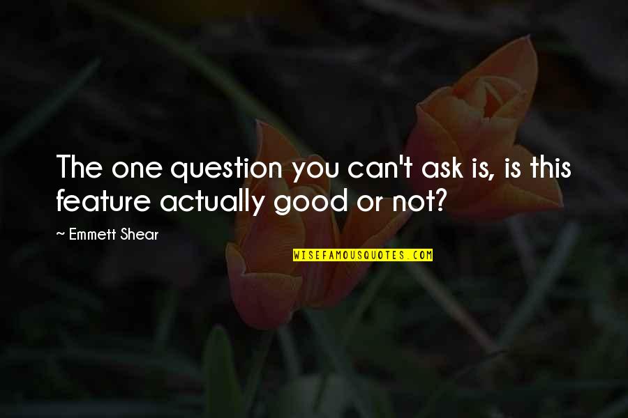 Facellos Quotes By Emmett Shear: The one question you can't ask is, is