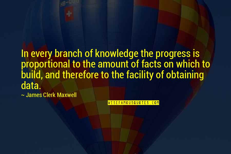 Facility Quotes By James Clerk Maxwell: In every branch of knowledge the progress is