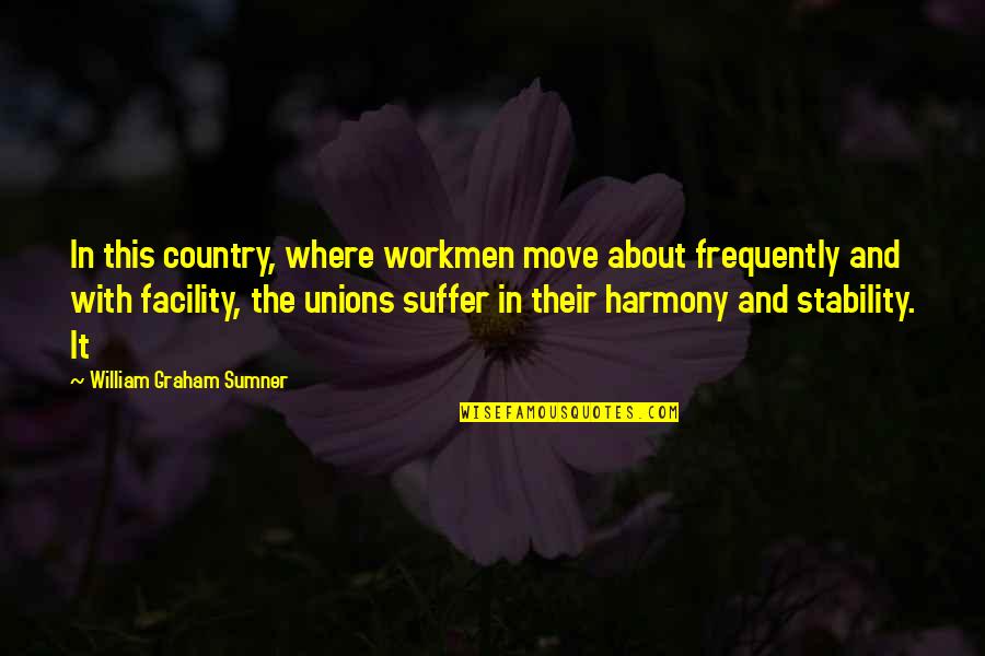 Facility Quotes By William Graham Sumner: In this country, where workmen move about frequently
