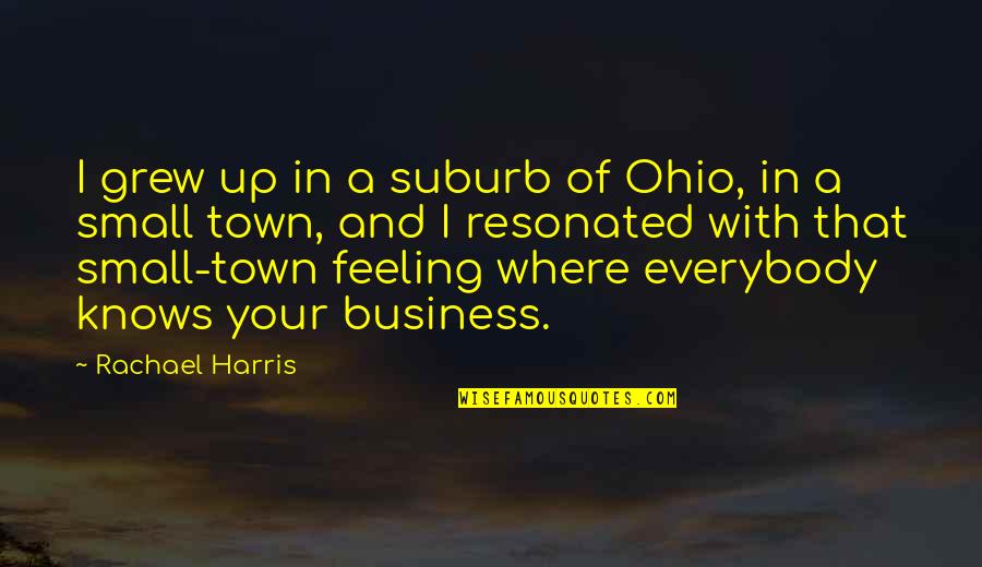 Facing Darkness Quotes By Rachael Harris: I grew up in a suburb of Ohio,