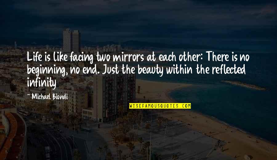 Facing Each Other Quotes By Michael Biondi: Life is like facing two mirrors at each