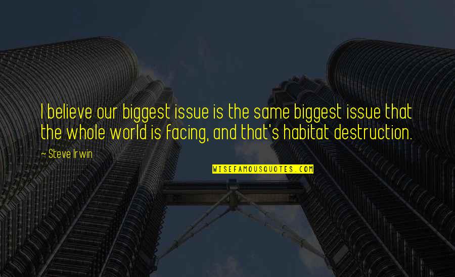 Facing The World Quotes By Steve Irwin: I believe our biggest issue is the same Facing The World Quotes By Steve Irwin: I believe our biggest issue is the same