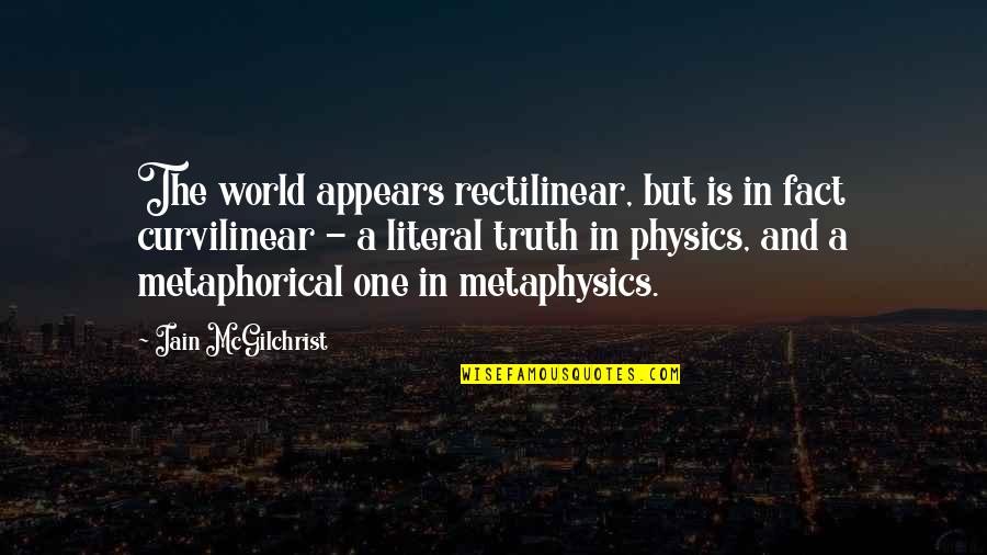 Fact And Truth Quotes By Iain McGilchrist: The world appears rectilinear, but is in fact