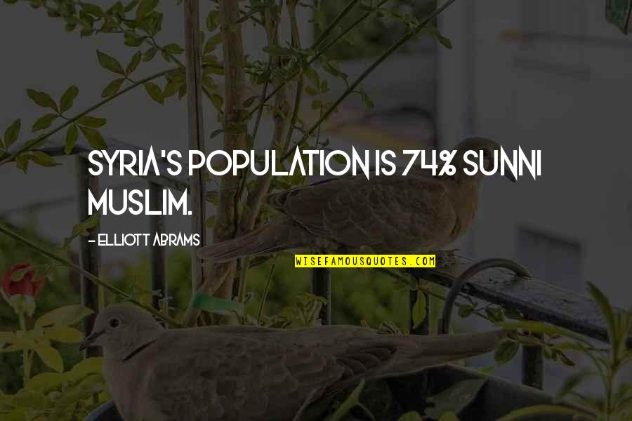 Fact Full Quotes By Elliott Abrams: Syria's population is 74% Sunni Muslim. Fact Full Quotes By Elliott Abrams: Syria's population is 74% Sunni Muslim.