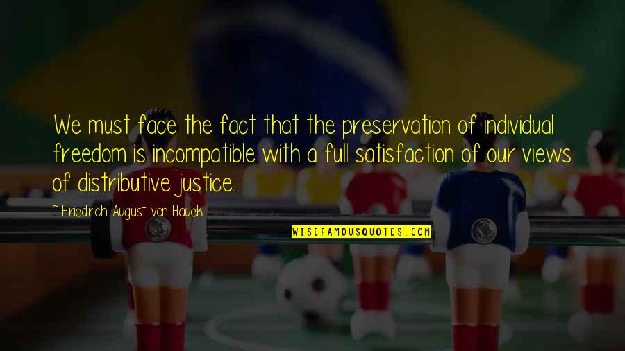 Fact Full Quotes By Friedrich August Von Hayek: We must face the fact that the preservation Fact Full Quotes By Friedrich August Von Hayek: We must face the fact that the preservation
