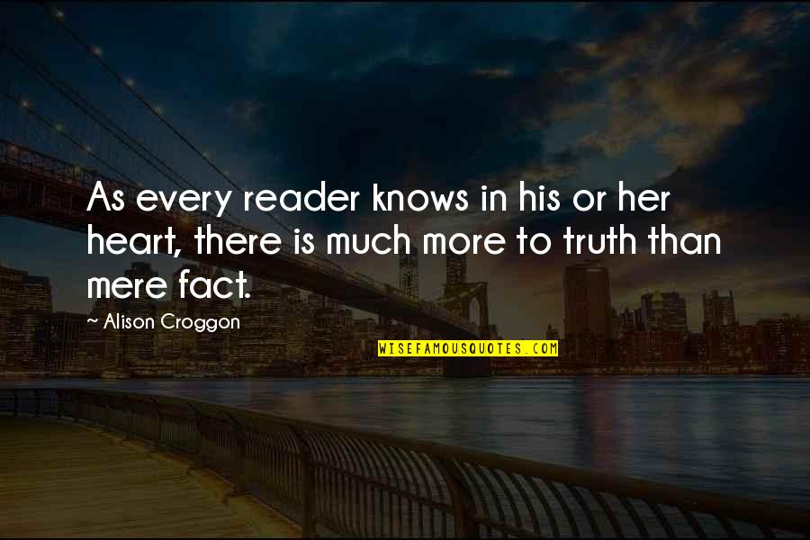 Fact Quotes By Alison Croggon: As every reader knows in his or her