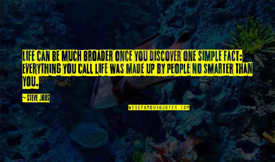Fact That Is Made Quotes By Steve Jobs: Life can be much broader once you discover