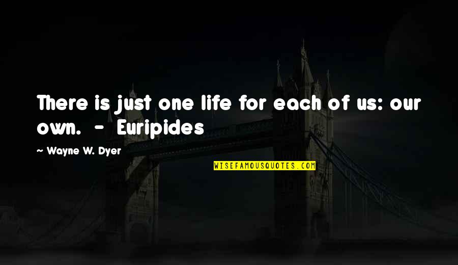 Facticity Existentialism Quotes By Wayne W. Dyer: There is just one life for each of