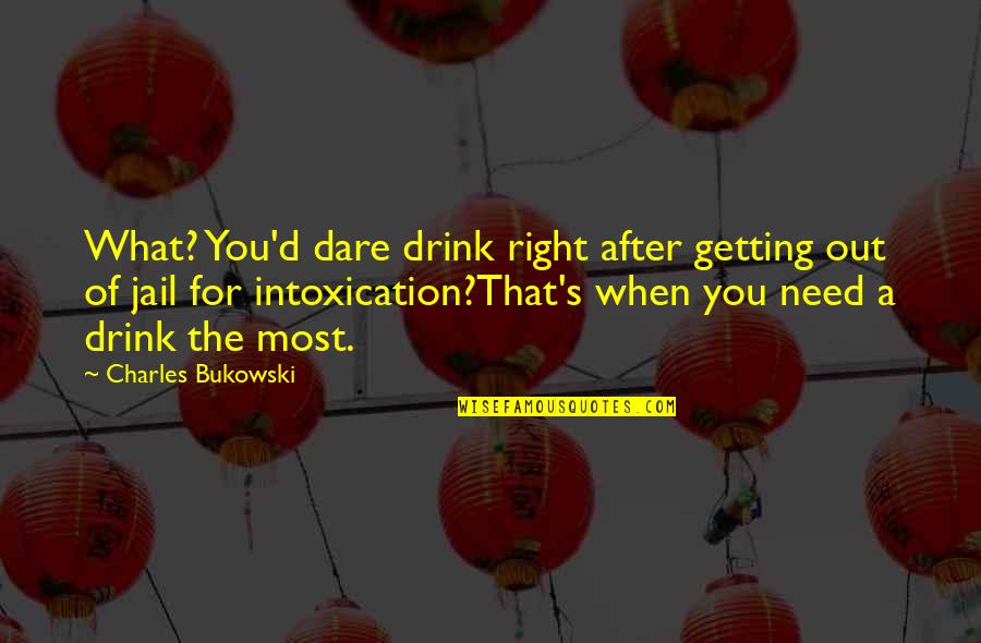 Factional Quotes By Charles Bukowski: What? You'd dare drink right after getting out
