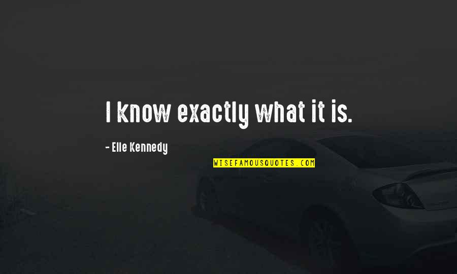 Factionless Quotes By Elle Kennedy: I know exactly what it is.