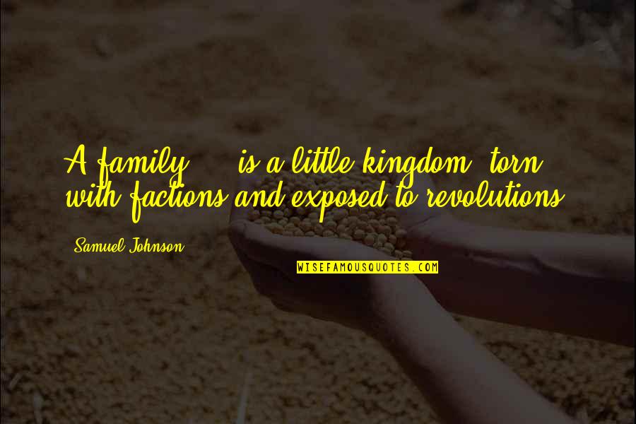 Factions Quotes By Samuel Johnson: A family ... is a little kingdom, torn