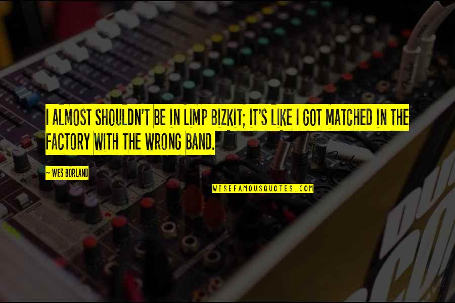 Factory's Quotes By Wes Borland: I almost shouldn't be in Limp Bizkit; it's