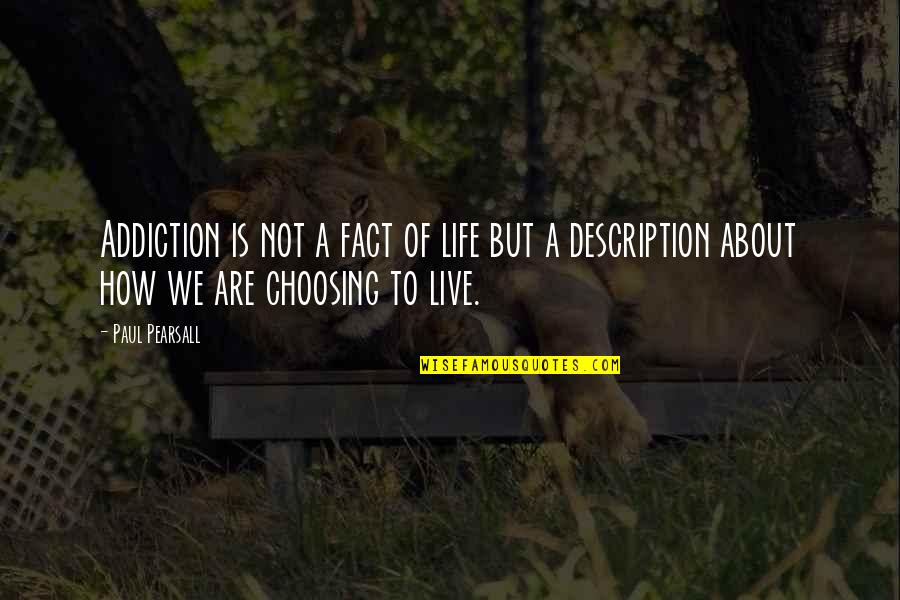 Facts About Life Quotes By Paul Pearsall: Addiction is not a fact of life but