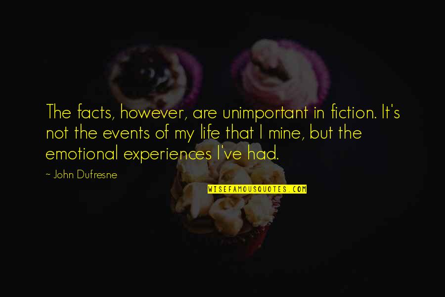 Facts And Fiction Quotes By John Dufresne: The facts, however, are unimportant in fiction. It's