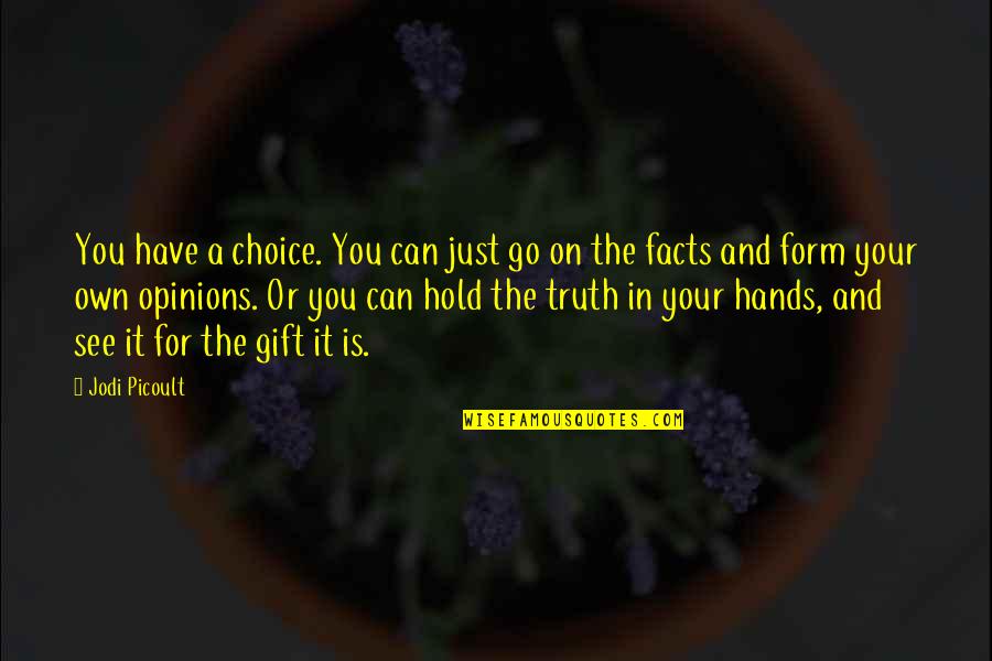 Facts And Truth Quotes By Jodi Picoult: You have a choice. You can just go