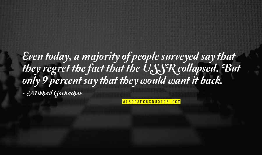 Facts N Quotes By Mikhail Gorbachev: Even today, a majority of people surveyed say