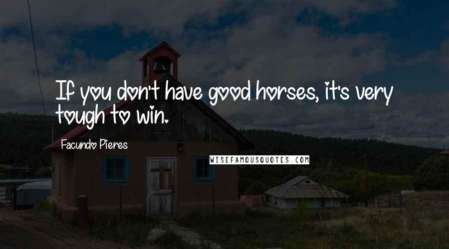 Facundo Pieres quotes: If you don't have good horses, it's very tough to win.