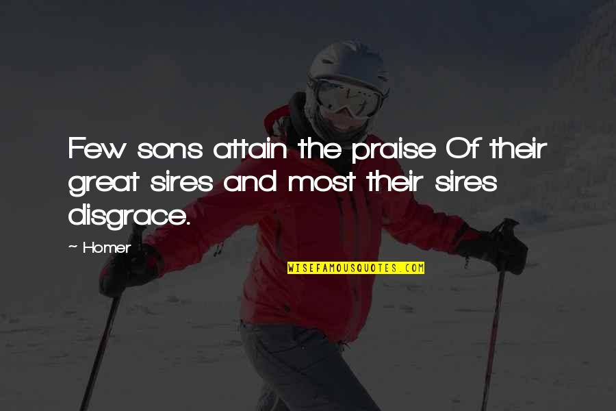 Fadas Para Quotes By Homer: Few sons attain the praise Of their great