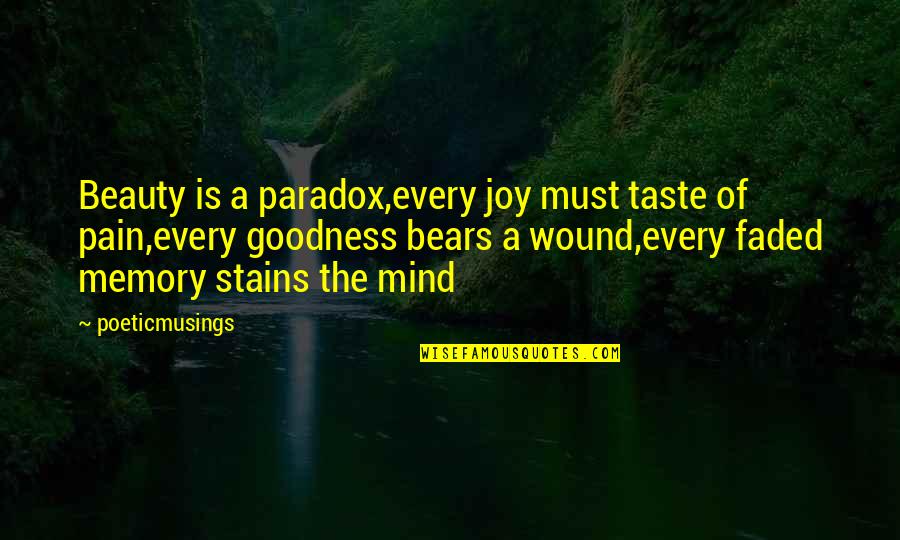 Faded Beauty Quotes By Poeticmusings: Beauty is a paradox,every joy must taste of