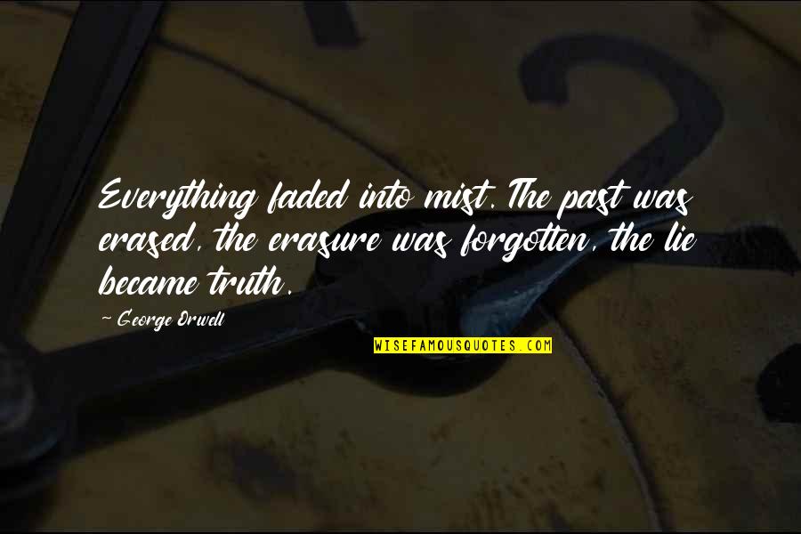 Faded Quotes By George Orwell: Everything faded into mist. The past was erased,