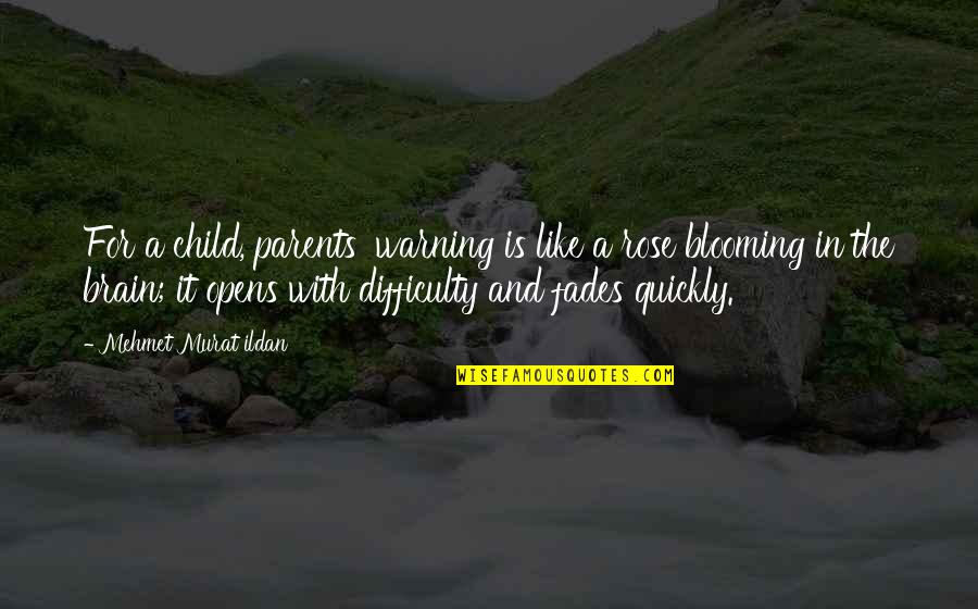 Fades Quotes By Mehmet Murat Ildan: For a child, parents' warning is like a