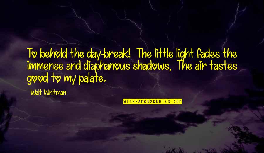 Fades Quotes By Walt Whitman: To behold the day-break! The little light fades