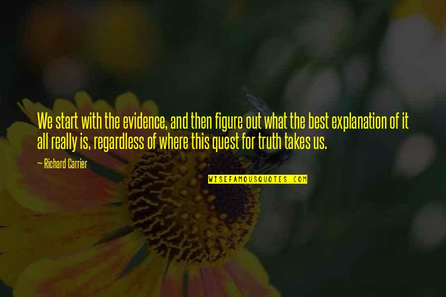 Faey Lol Quotes By Richard Carrier: We start with the evidence, and then figure Faey Lol Quotes By Richard Carrier: We start with the evidence, and then figure