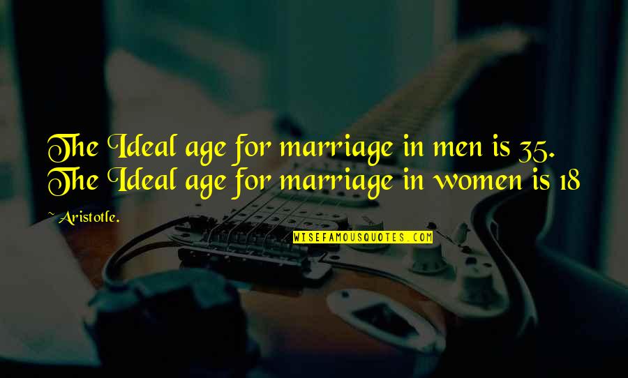 Fafhrd The Grey Quotes By Aristotle.: The Ideal age for marriage in men is