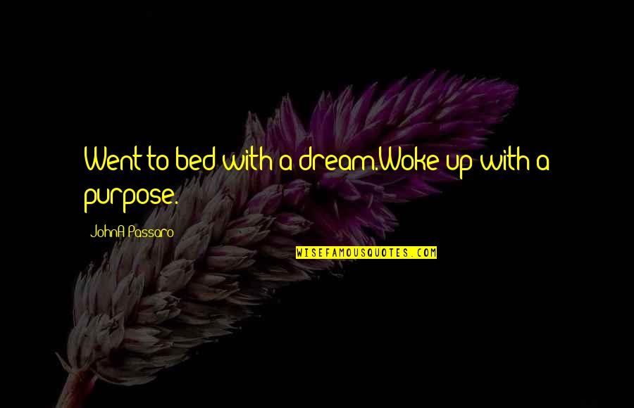 Fagnidi Philibert Quotes By JohnA Passaro: Went to bed with a dream.Woke up with