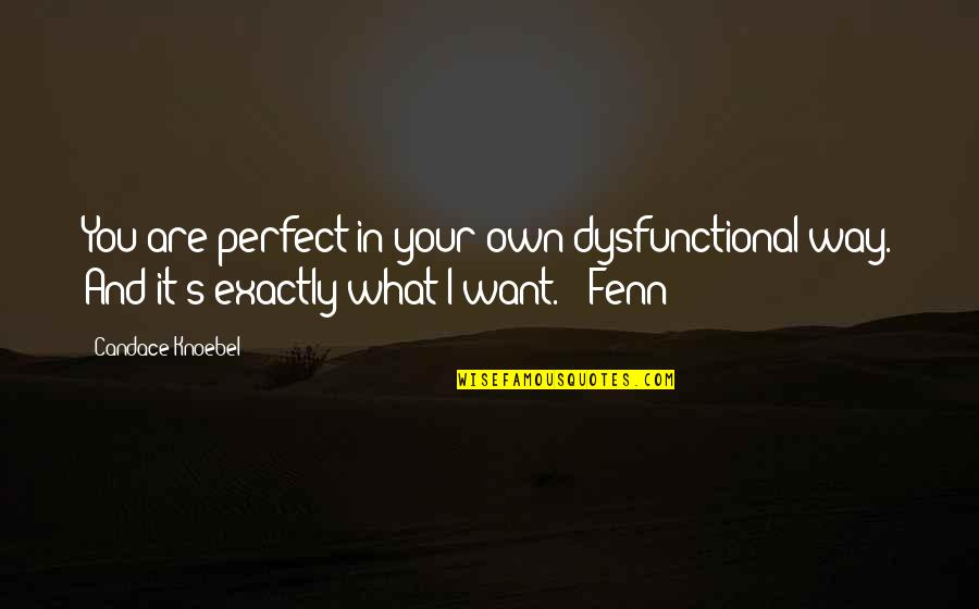 Faida Quotes By Candace Knoebel: You are perfect in your own dysfunctional way.