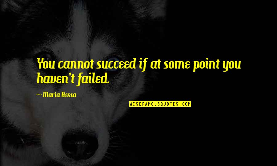 Failed And Succeed Quotes By Maria Ressa: You cannot succeed if at some point you