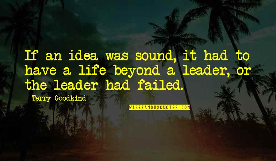 Failed In My Life Quotes By Terry Goodkind: If an idea was sound, it had to