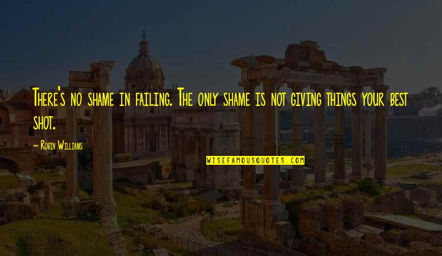 Failing But Not Giving Up Quotes By Robin Williams: There's no shame in failing. The only shame