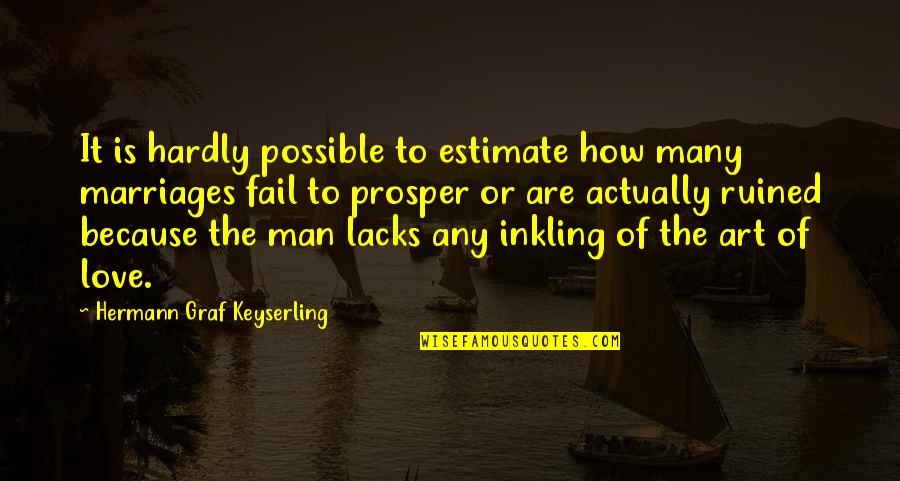 Failing Love Quotes By Hermann Graf Keyserling: It is hardly possible to estimate how many