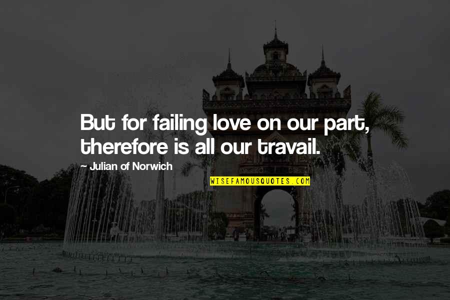 Failing Love Quotes By Julian Of Norwich: But for failing love on our part, therefore
